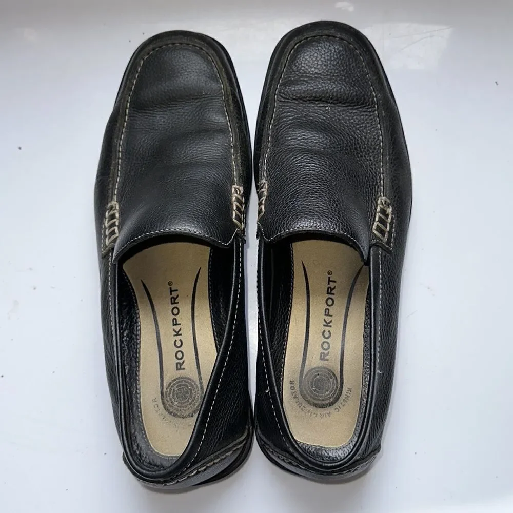 Rockport dark brown (almost black) slip on leather loafers‎